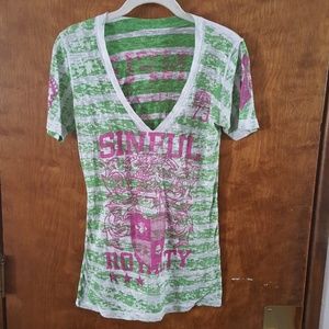 Affliction Womans Sinful Royalty Love & Pride Tee